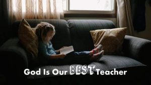 young girl on couch reading book